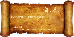Mancsu Asszunta névjegykártya